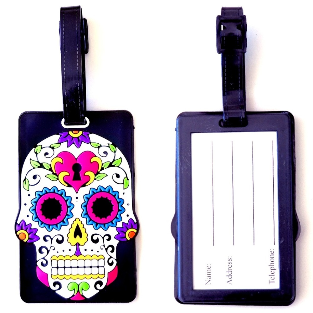 Sugar Skull Luggage Tag Backpack Suitcase ID